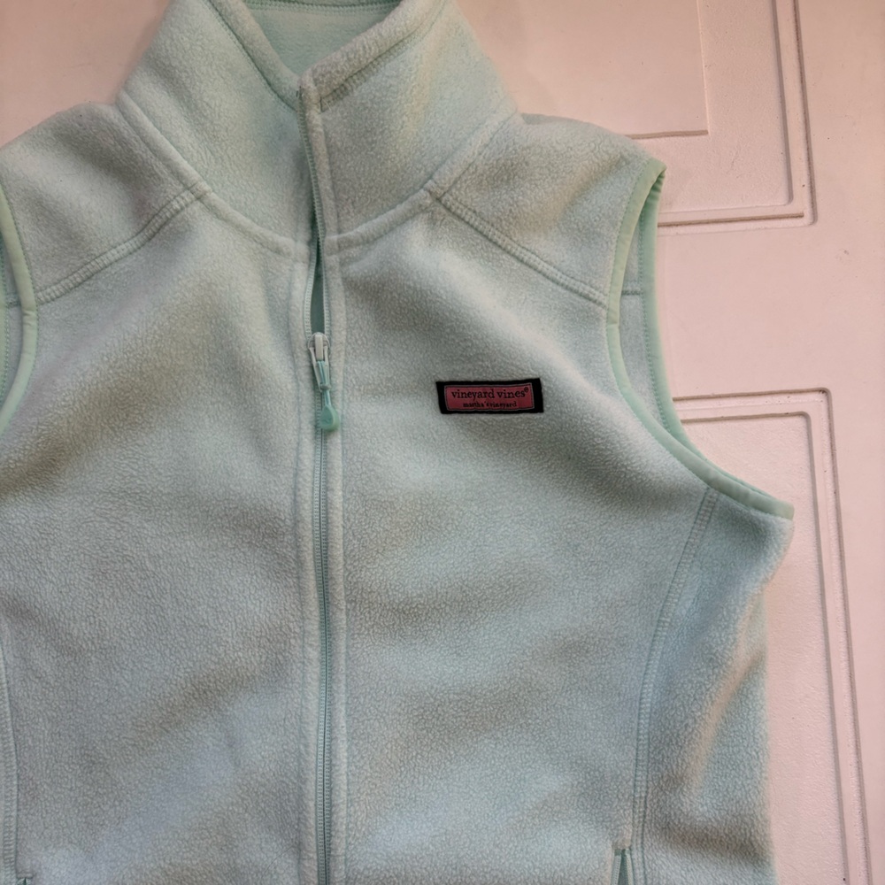Vineyard Vines Women’s Fleece Full Zip Vest Mint Green Size XS - Picture 2 of 7